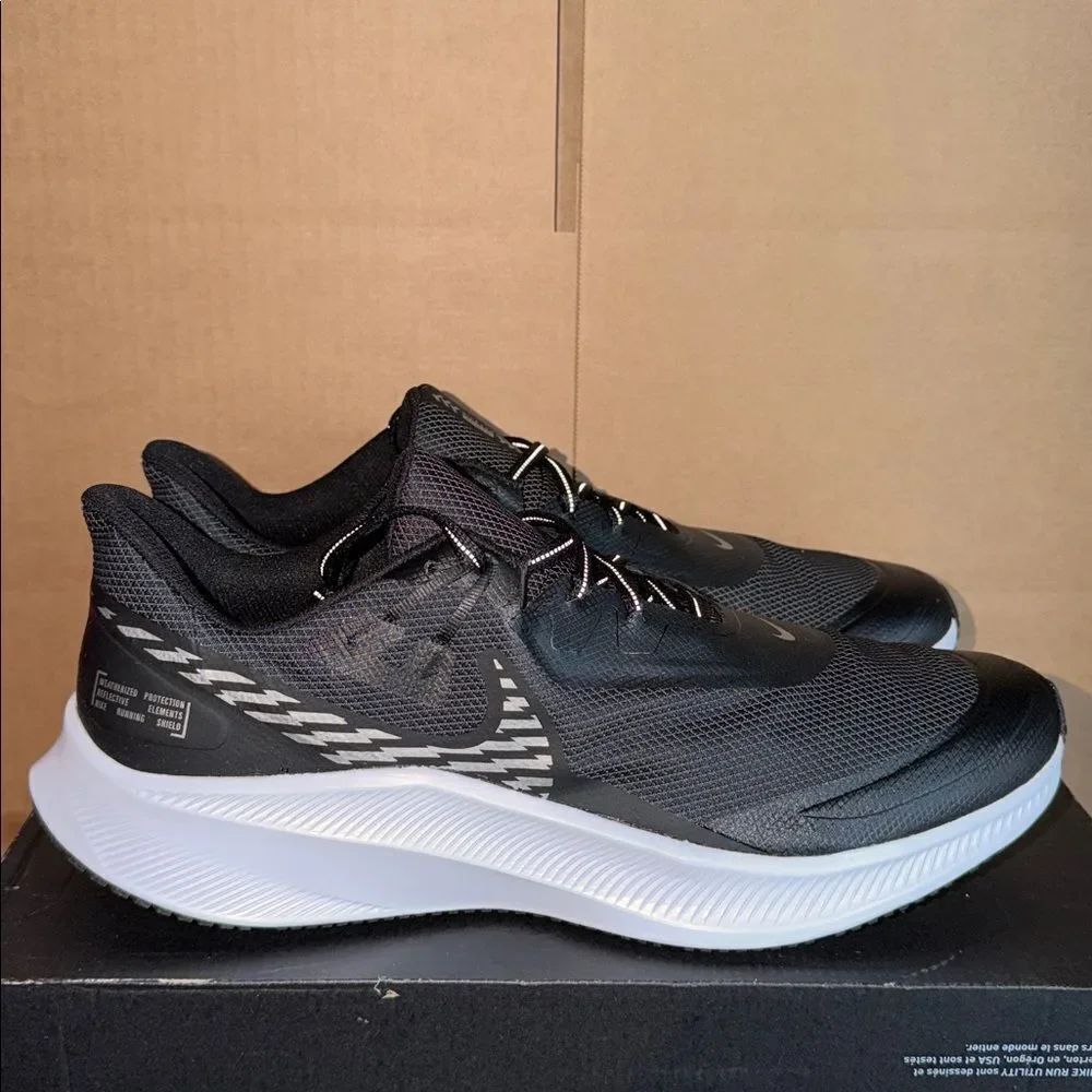 Nike Quest 3 Shield Black Metallic Silver CQ8894-001 Men’s Size 14